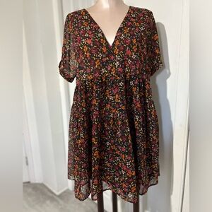 Patrons of Peace Multicolor Floral Mini slip on Dress size M